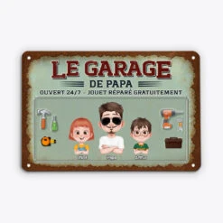 Plaque Le Garage De Papa Personnalisée Humour