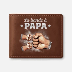 Portefeuille En Cuir Personnalisé Homme - Papy Avec Poings Authentiques