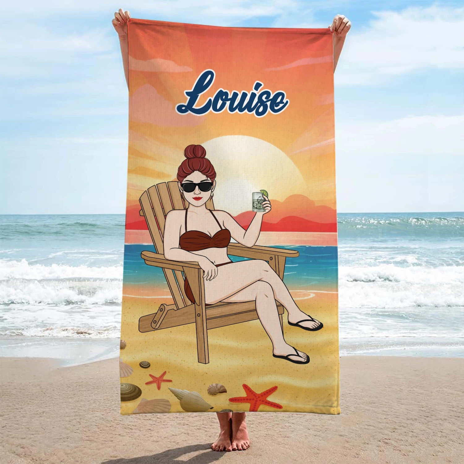 Serviette De Plage Personnalisée - Homme Relaxant - Visage 4 Serviette De Plage Personnalisée - Homme Relaxant - Visage – Image 2