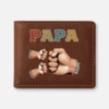 Portefeuille Cuir Personnalisé Papa - Coloré Avec Poings Authentiques -Cadeau Plus 4678JFR1 Portefeuille Cuir Personnalise Papa Colore Avec Poings Authentiques 4678JKH5B
