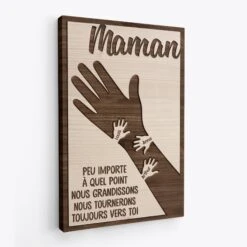 Toile Personnalisée Papa - Toujours Vers Toi - Avec Mains -Cadeau Plus 4681CFR2 ToilePersonnalisee PeuImporteAQuelPointJeGrandis 4681ct4nb