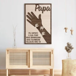 Toile Personnalisée Papa - Toujours Vers Toi - Avec Mains -Cadeau Plus 4681CFR3 ToilePersonnalisee PeuImporteAQuelPointJeGrandis 4681ct4nb