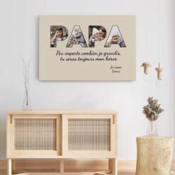 Toile Personnalisée Papa Avec Photo - Toujours Mon Héros -Cadeau Plus 4689CFR3 toile personnalisee papa avec photo toujours mon heros 4689c8t5b
