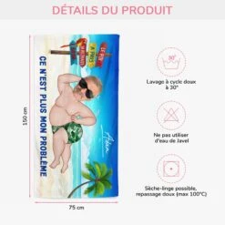 Serviette De Plage Personnalisée - Le Roi A Pris Sa Retraite - Avec Visage -Cadeau Plus 4711BFR3 serviette de plage personnalisee le roi a pris sa retraite avec visage 4711b3ttb