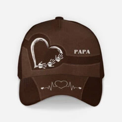 Casquette Personnalisée Papa - Cœur Avec Empreintes