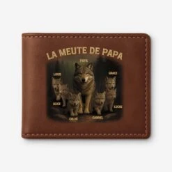 Portefeuille En Cuir Personnalisé Pour Papa - La Meute De Papa