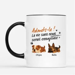 Mug Pour Amoureux Des Chiens - La Vie Ennuyeuse Sans Nous - Chien Dormant -Cadeau Plus 4756MFR2 mug pour amoureux des chiens la vie ennuyeuse sans nous chien dormant 4756m5m5c