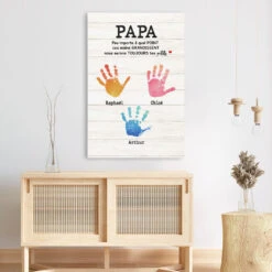 Toile Personnalisée Papa - Peu Importe À Quel Point Ces Mains Grandissent -Cadeau Plus 4766CFR3 toile personnalisee papa peu importe a quel point ces mains grandissent 4766c64ab