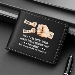 Portefeuille Cuir Personnalisé Papa - Mon Héros -Cadeau Plus 4774JFR2 portefeuille cuir personnalise papa mon heros 4774j8q7b