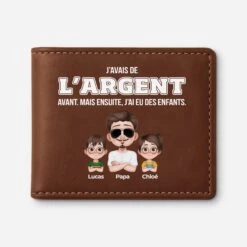 Portefeuille Cuir Personnalisé Pour Papa - Mais J’ai Eu Des Enfants