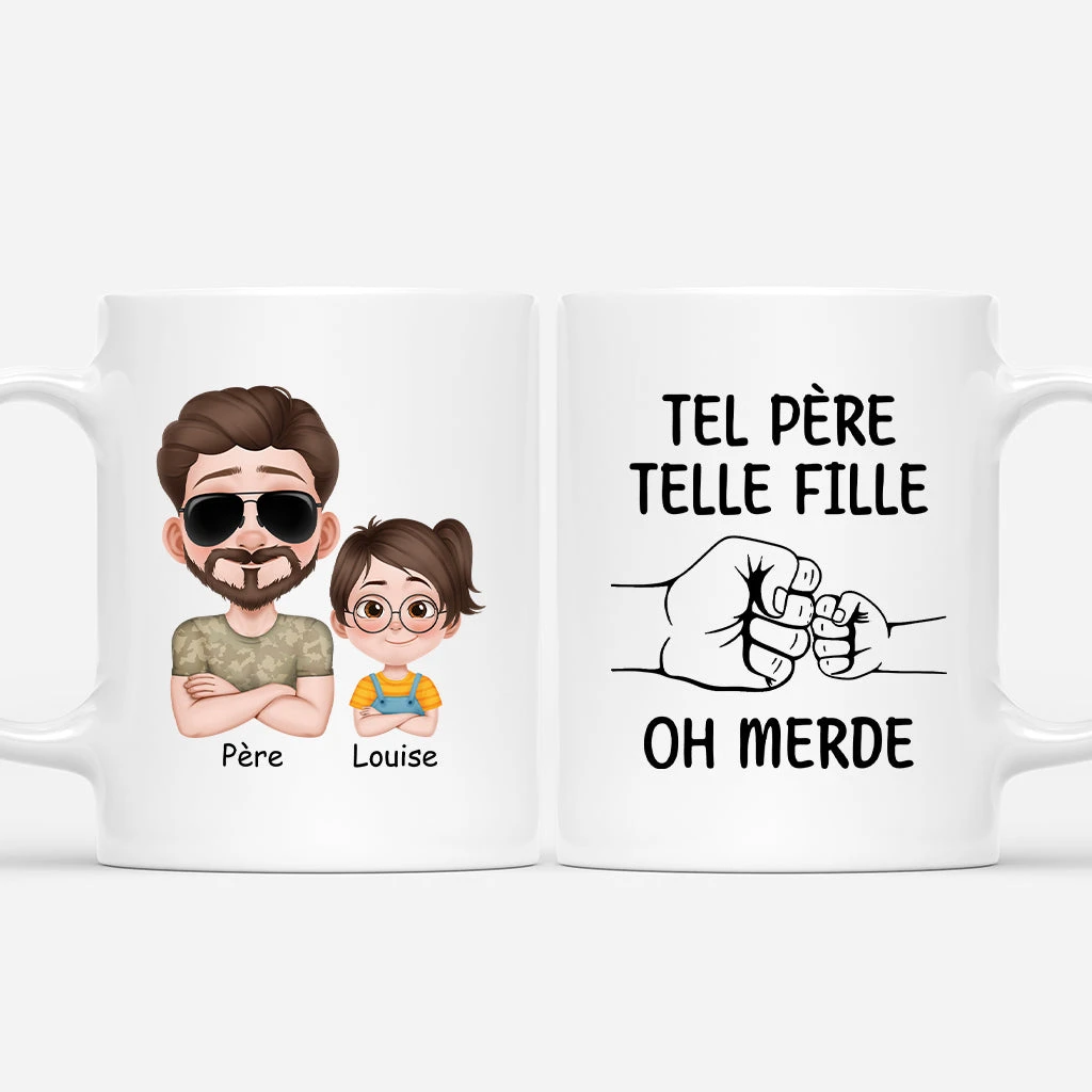 Mug Personnalisé - Telle Père Telle Fille - Papa Soldat Avec Poings 3 Mug Personnalisé - Telle Père Telle Fille - Papa Soldat Avec Poings