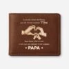 Portefeuille Cuir Personnalisé Papa - La Meilleure Chose - Design Cœur Avec Les Mains -Cadeau Plus 4814JFR1 portefeuille cuir personnalise papa la meilleure chose design coeur avec les mains 4814j6i5b