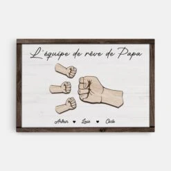 Toile Personnalisée Papa - L’équipe De Rêve De Papa - Poings
