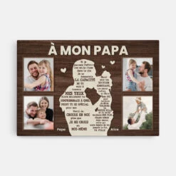 Toile Personnalisée Papa - À Travers Mes Yeux - Photo Et Texte