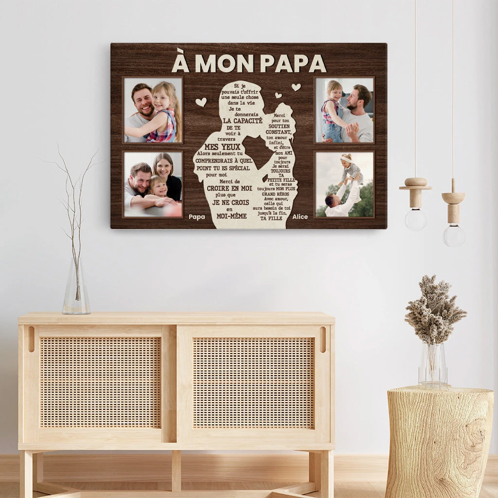 Toile Personnalisée Papa - À Travers Mes Yeux - Photo Et Texte 5 Toile Personnalisée Papa - À Travers Mes Yeux - Photo Et Texte – Image 3
