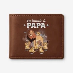 Portefeuille En Cuir Personnalisé Homme - La Bande À Papa Lion Tonnerre