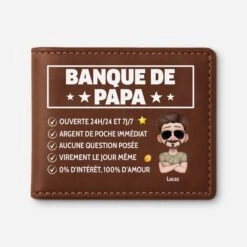 Portefeuille Cuir Personnalisé - La Banque De Papa 24/7