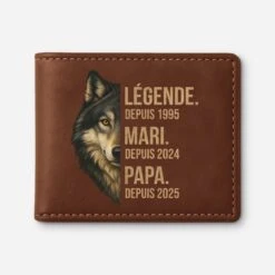 Portefeuille Personnalisé Pour Papa - Légende, Mari, Papa Loup