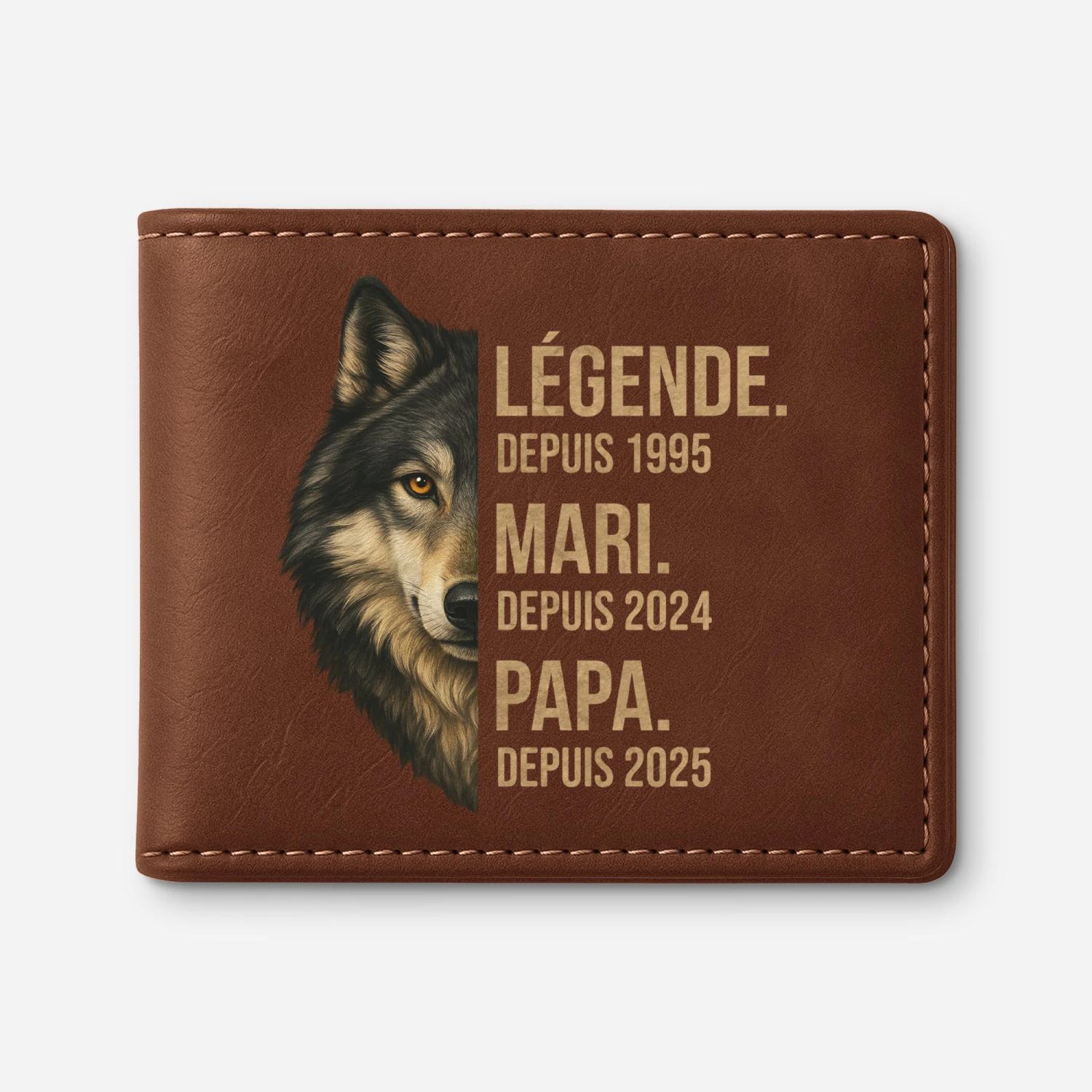 Portefeuille Personnalisé Pour Papa - Légende, Mari, Papa Loup 3 Portefeuille Personnalisé Pour Papa - Légende, Mari, Papa Loup