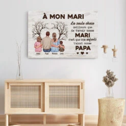 Toile Personnalisée Papa - Nos Enfants T’Aient -Cadeau Plus 4864CFR3 toile personnalisee papa nos enfants t aient 4864c6ytb