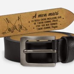 Ceinture En Cuir Personnalisée - À Mon Mari - Cœur Avec Les Mains