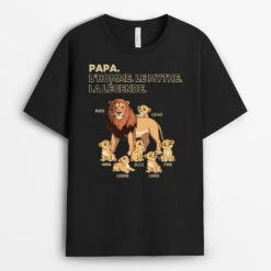 T-shirt Personnalisé - Papa Lion - L'Homme, Le Mythe, La Légende