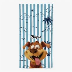 Serviette De Plage Personnalisée Avec Chien - Design Cartoon Coloré