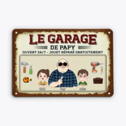Plaque Garage Papa Personnalisée – Bricoleur Confirmé -Cadeau Plus 4936EFR2 plaque en metal personnalisee pour papa le garage de papa bricoleur 4936e5y0b