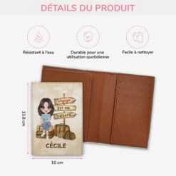 Porte Passeport Personnalisé Pour Femme - Voyager Est Ma Thérapie -Cadeau Plus 4942OFR3 porte passeport personnalise pour femme voyager est ma therapie 4942o