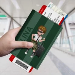 Porte Passeport Personnalisé - Femme Stylée -Cadeau Plus 4944OFR2 porte passeport personnalise femme stylee 4944okmta