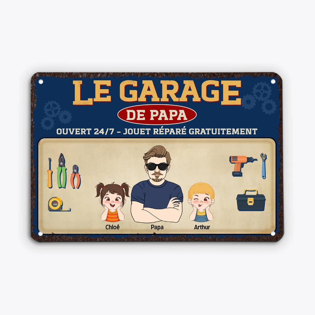 Plaque Personnalisée – Le Garage De Papa Bricoleur Cool 3 Plaque Personnalisée – Le Garage De Papa Bricoleur Cool