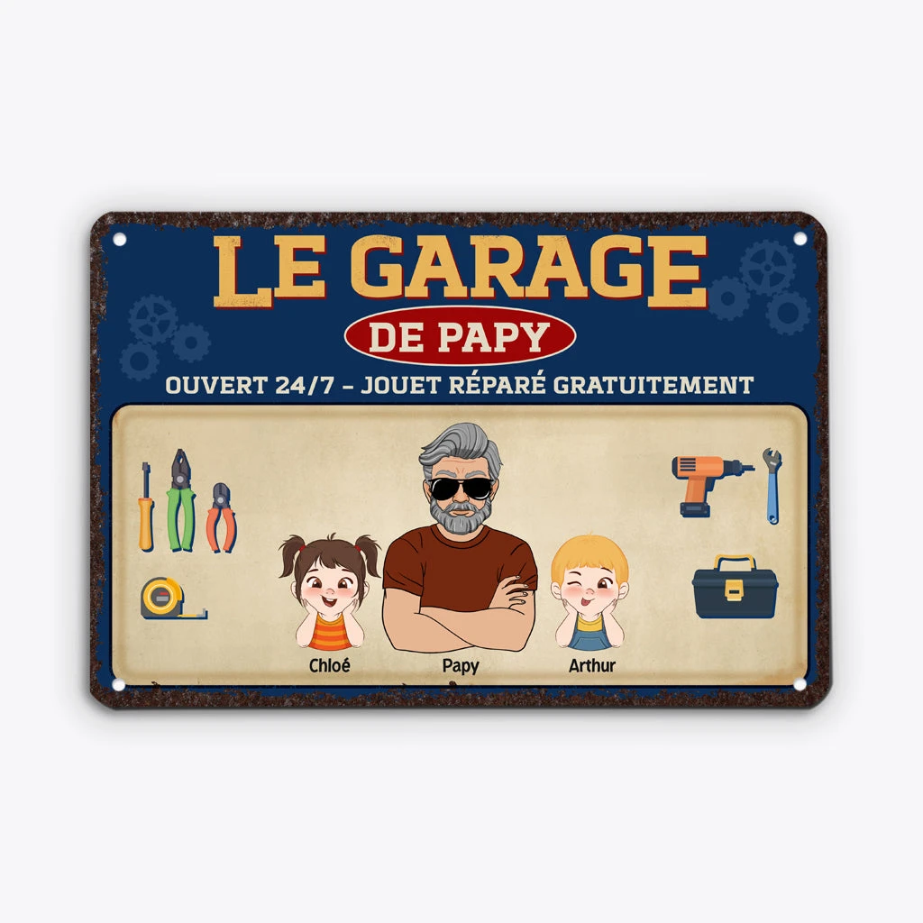 Plaque Personnalisée – Le Garage De Papa Bricoleur Cool 4 Plaque Personnalisée – Le Garage De Papa Bricoleur Cool – Image 2