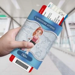 Porte Passeport Personnalisé Homme - L’Aventure Vous Attend -Cadeau Plus 4964OFR2 porte passeport personnalise homme l aventure vous attend 4964otvab