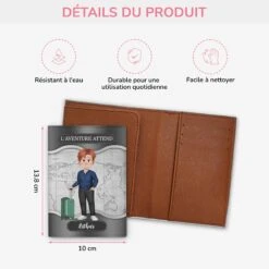 Porte Passeport Personnalisé Homme - L’Aventure Vous Attend -Cadeau Plus 4964OFR3 porte passeport personnalise homme l aventure vous attend 4964otvab