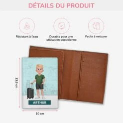 Porte Passeport Personnalisé Homme - Version Voyageur -Cadeau Plus 4967OFR3 porte passeport personnalise homme version voyageur 4967o3mab