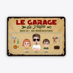 Plaque Garage Vintage Personnalisée – Le Garage à Papa