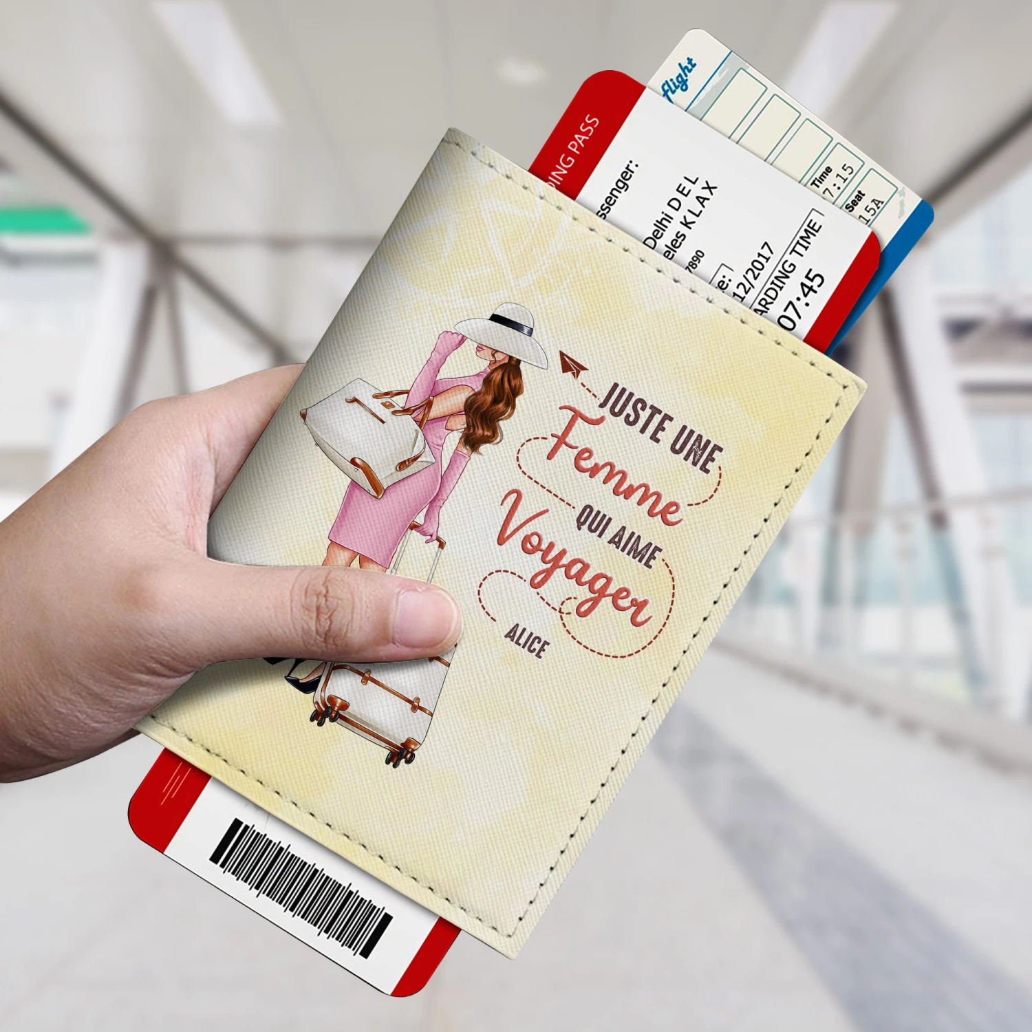 Porte Passeport Personnalisé Femme Pour Amoureuse Du Voyage 4 Porte Passeport Personnalisé Femme Pour Amoureuse Du Voyage – Image 2