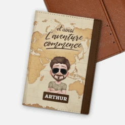 Porte Passeport Personnalisé Homme - L'aventure Commence - Version Soldat