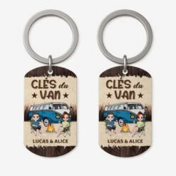 Porte Clé Aluminium Personnalisé Couple - Clés Du Van - Version Bois