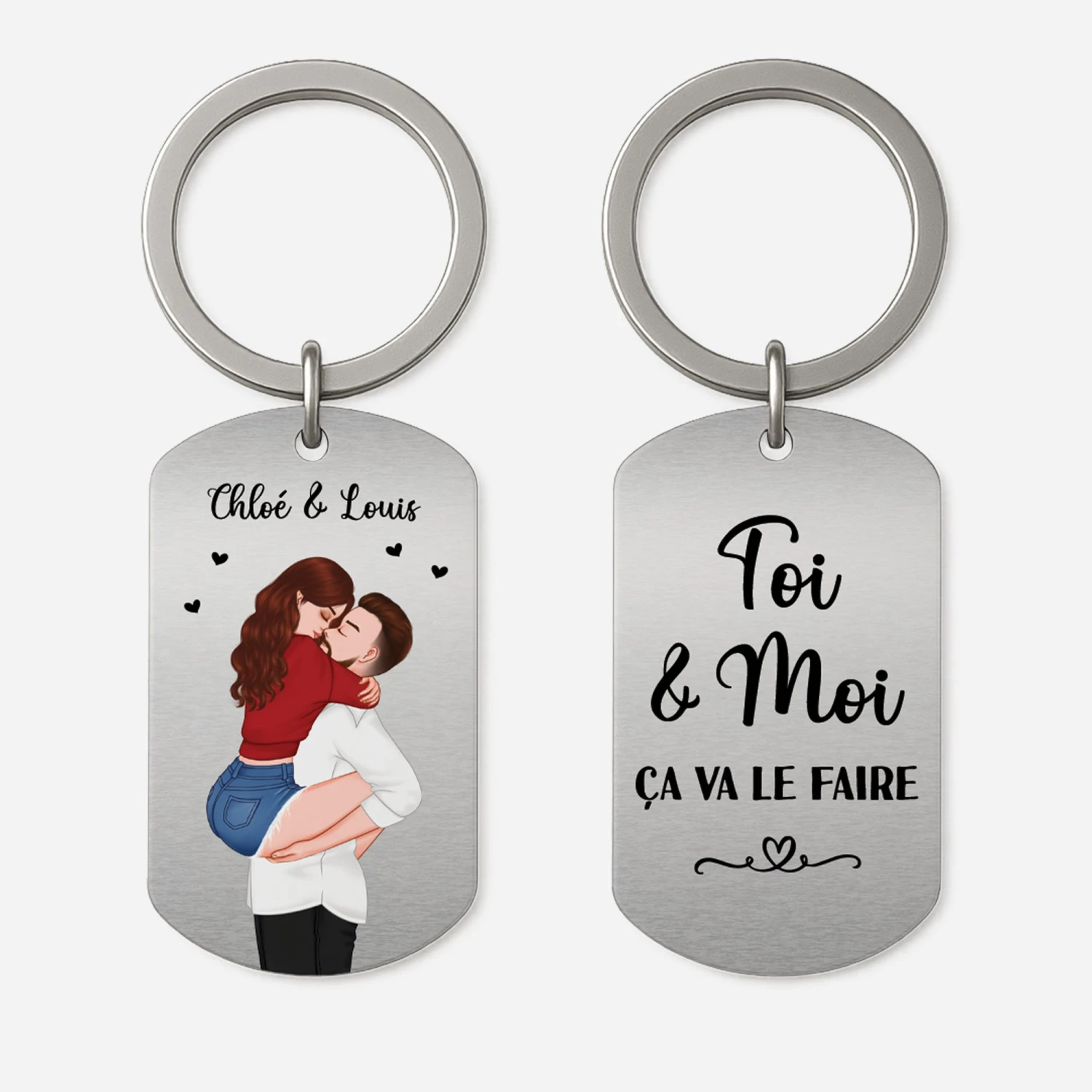 Porte Clé Aluminium Personnalisé Couple - Toi Et Moi 3 Porte Clé Aluminium Personnalisé Couple - Toi Et Moi