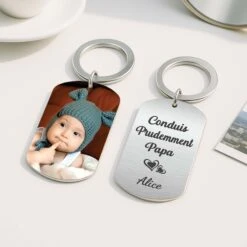 Porte Clé Aluminium Personnalisé Photo Pour Papa - Conduis Prudemment -Cadeau Plus 4997JFR2 porte cle aluminium personnalise photo pour papa conduis prudemment 4997jt4tb