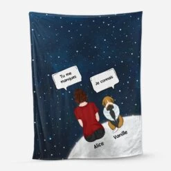 Plaid Personnalisé – Cadeau Commémoratif “Tu Me Manques” Pour Chien