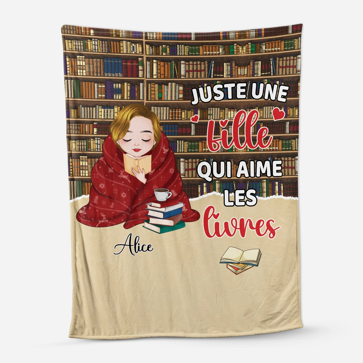 Plaid Personnalisé Pour Femme - Juste Une Fille Qui Aime Les Livres 3 Plaid Personnalisé Pour Femme - Juste Une Fille Qui Aime Les Livres