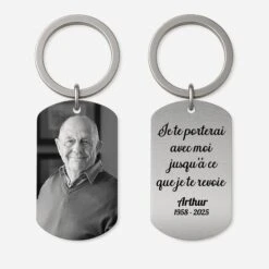 Porte Clé Aluminium Personnalisé - Avec Photo Noir Et Blanc - Cadeau Commomératif