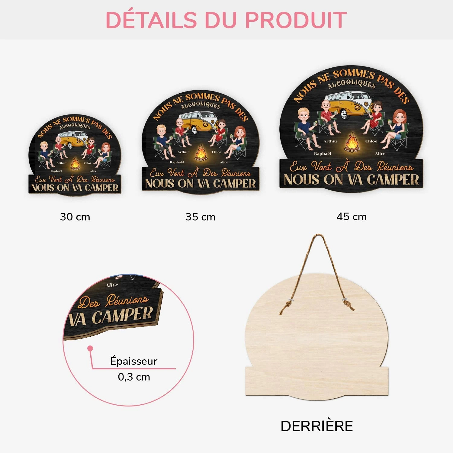 Plaque En Bois Personnalisée À Suspendre - Le Coin Des Amis 5 Plaque En Bois Personnalisée À Suspendre - Le Coin Des Amis – Image 3