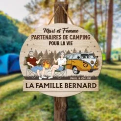 Plaque En Bois Personnalisée Couple À Suspendre - Partenaires De Camping -Cadeau Plus 5043QFR2 plaque en bois personnalisee couple a suspendre partenaires de camping 5043q8tag