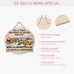 Plaque En Bois Personnalisée Couple À Suspendre - Partenaires De Camping -Cadeau Plus 5043QFR4 plaque en bois personnalisee couple a suspendre partenaires de camping 5043q8tag