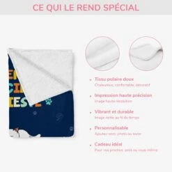 Plaid Personnalisé Avec Animaux - Couverture Officielle -Cadeau Plus 5071BFR3 plaid personnalise avec animaux couverture officielle 5071b3kad