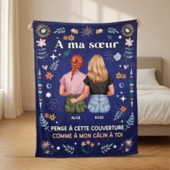 Plaid Personnalisé Sœur – À Ma Sœur Chérie -Cadeau Plus 5075BFR2 plaid personnalise a ma soeur 5075b8gta