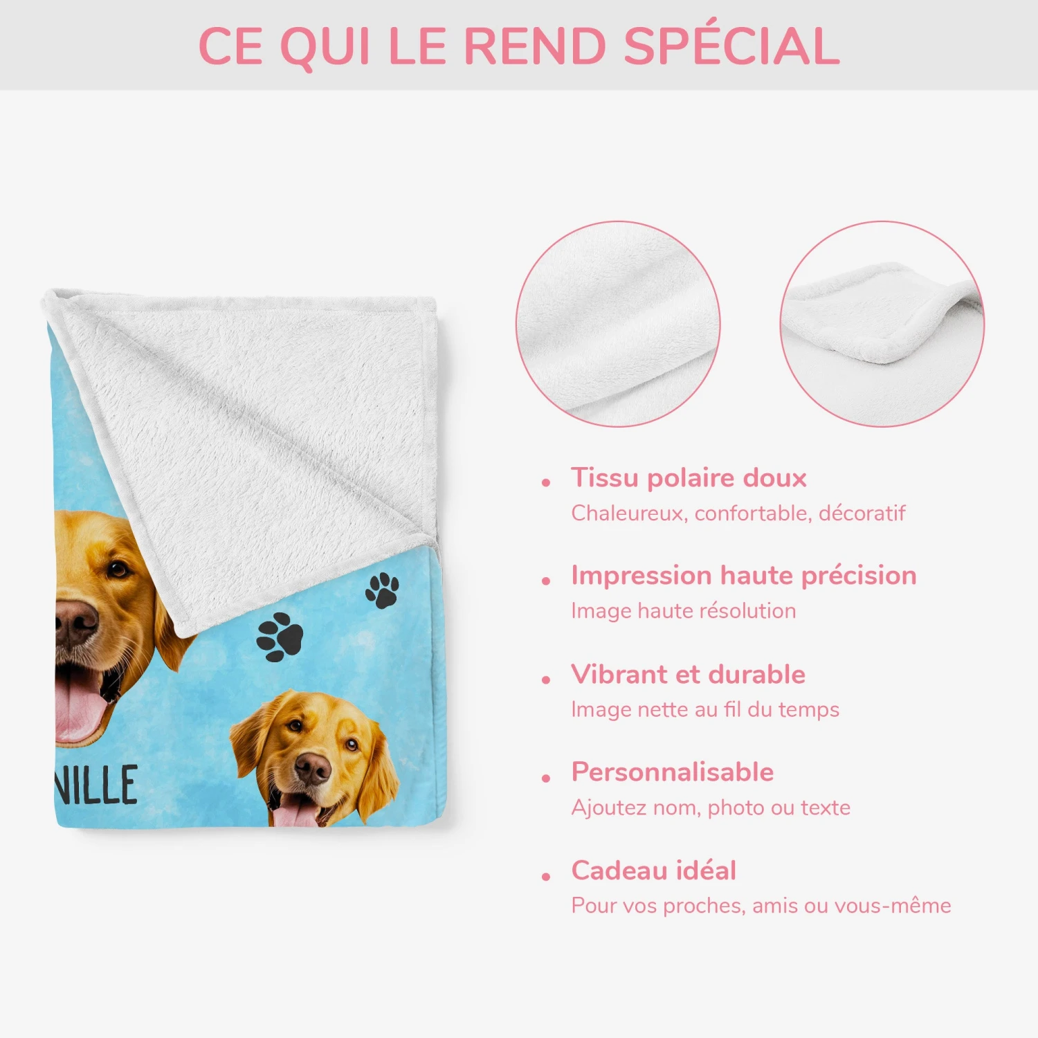 Plaid Personnalisé - Couverture Personnalisable Avec Visages 5 Plaid Personnalisé - Couverture Personnalisable Avec Visages – Image 3